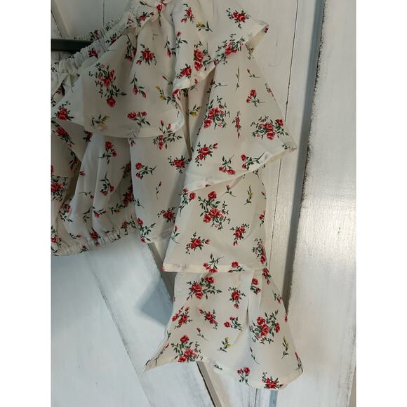 Collective The Label Bardot Rose Floral Flamenco Crop - Picture 7 of 12